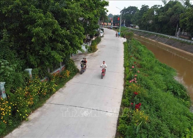 Khu dân cư nông thôn xã Lương Phú, huyện Phú Lương thay đổi, khang trang theo tiêu chí NTM. Huyện Phú Bình đạt chuẩn NTM năm 2022. Ảnh: Vũ Sinh - TTXVN