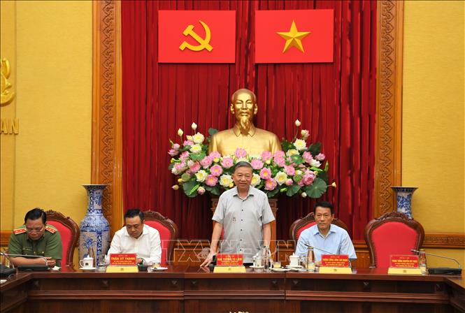 Bộ trưởng Bộ Công an Tô Lâm phát biểu. Ảnh: TTXVN