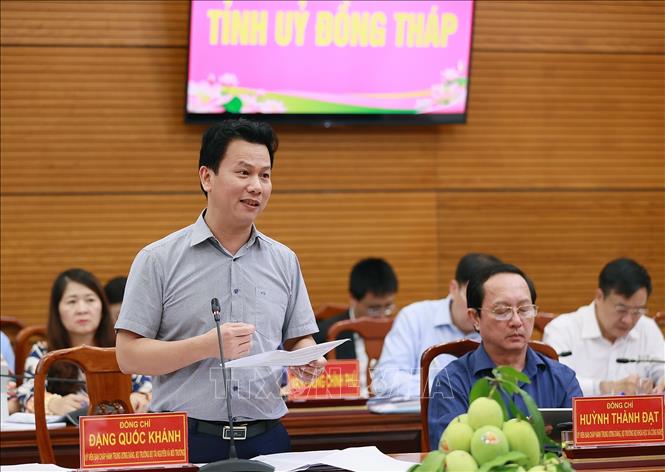 Bộ trưởng Bộ Tài nguyên và Môi trường Đặng Quốc Khánh phát biểu. Ảnh: Dương Giang-TTXVN