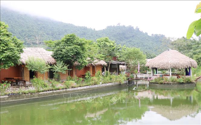 Một góc Cửa Tử Homestay của Hợp tác xã du lịch sinh thái Cửa Tử, xóm Đồng Khuân, xã Hoàng Nông (Thái Nguyên). Ảnh: Hoàng Nguyên - TTXVN