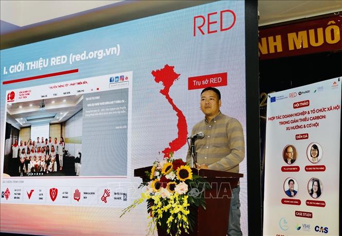 Trong ảnh: Viện trưởng Viện Nghiên cứu Truyền thông Phát triển (RED) Trần Nhật Minh phát biểu. Ảnh: Trần Việt - TTXVN 