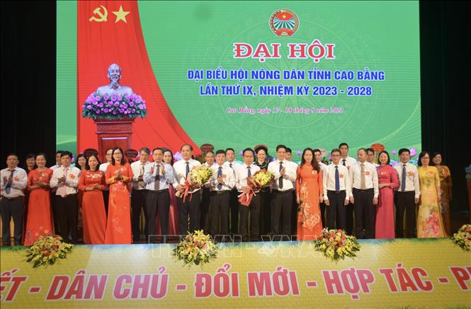 Đại hội đã bầu 31 đại biểu vào Ban Chấp hành Hội Nông dân tỉnh Cao Bằng lần thứ IX nhiệm kỳ 2023-2028. Ảnh: Chu Hiệu-TTXVN