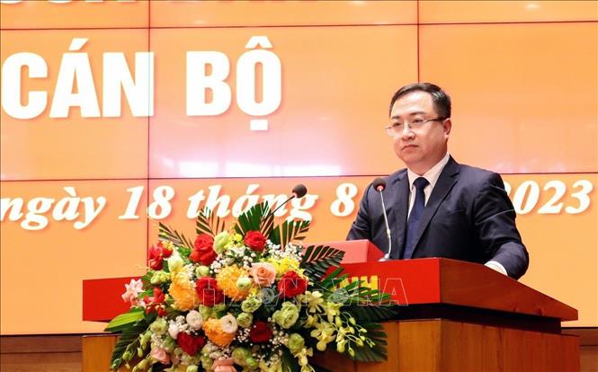 Đồng chí Đặng Xuân Phương phát biểu tại lễ công bố. Ảnh: TTXVN phát

