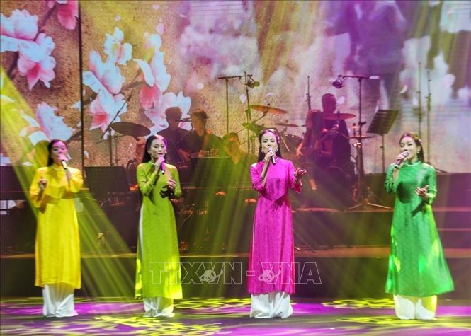An art performance at the concert. VNA Photo: Tuấn Đức