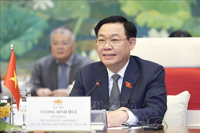 Chủ tịch Quốc hội Vương Đình Huệ phát biểu. Ảnh: Doãn Tấn - TTXVN