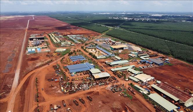 Equipment and facilities for building Long Thanh Airport. Photo by courtesy/VNA