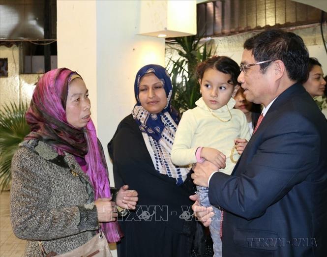 Trưởng Ban Tổ chức Trung ương Phạm Minh Chính thăm hỏi cộng đồng người Việt Nam tại Ai Cập (2019). Ảnh: Anh Tuấn - TTXVN 