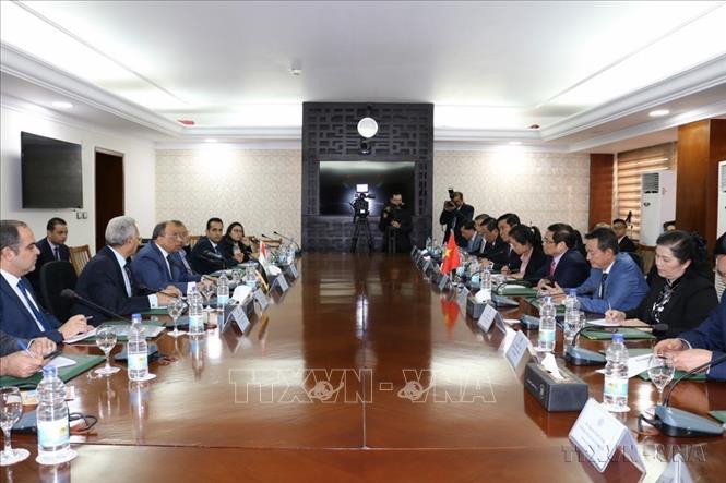 Trưởng Ban Tổ chức Trung ương Phạm Minh Chính làm việc tại Bộ Phát triển Địa phương Ai Cập trong chuyến thăm và làm việc tại Ai Cập (2019) . Ảnh: Anh Tuấn - TTXVN