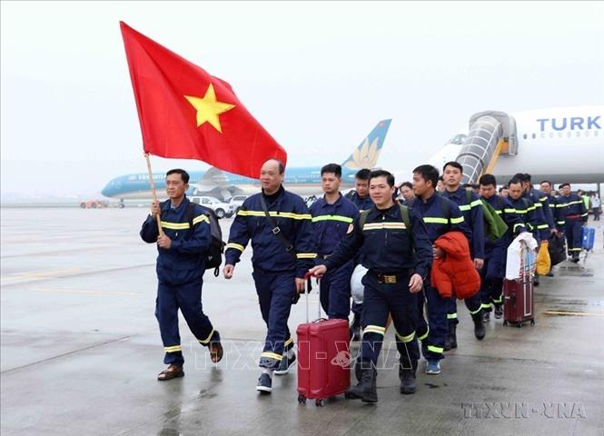 Việt Nam là một thành viên tích cực, tin cậy, có trách nhiệm trong cộng đồng quốc tế. Trong ảnh: Lễ đón đội tìm kiếm cứu nạn và cứu hộ Bộ Công an hoàn thành nhiệm vụ, trở về từ Thổ Nhĩ Kỳ (2023). Ảnh: Phạm Kiên - TTXVN
