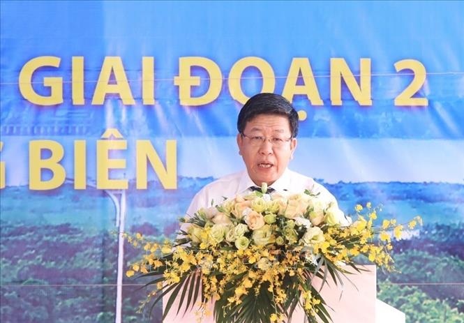 Phó Chủ tịch UBND Thành phố Hà Nội Dương Đức Tuấn phát biểu tại lễ khánh thành. Ảnh: Tuấn Anh - TTXVN 