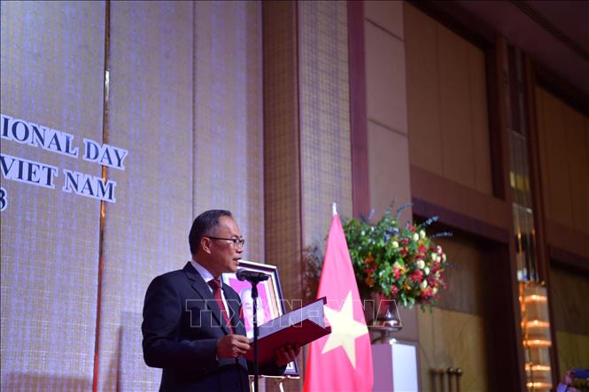 Đại sứ Việt Nam tại Thái Lan Phan Chí Thành phát biểu. Ảnh: Huy Tiến - PV TTXVN tại Thái Lan