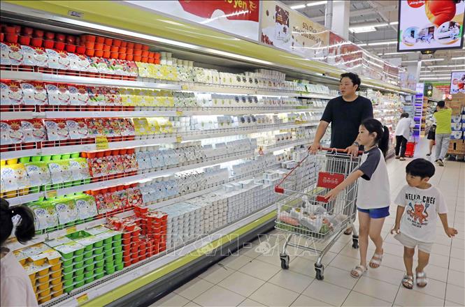 Người dân mua sắm tại Siêu thị Big C Thăng Long, Hà Nội. Ảnh: Trần Việt - TTXVN