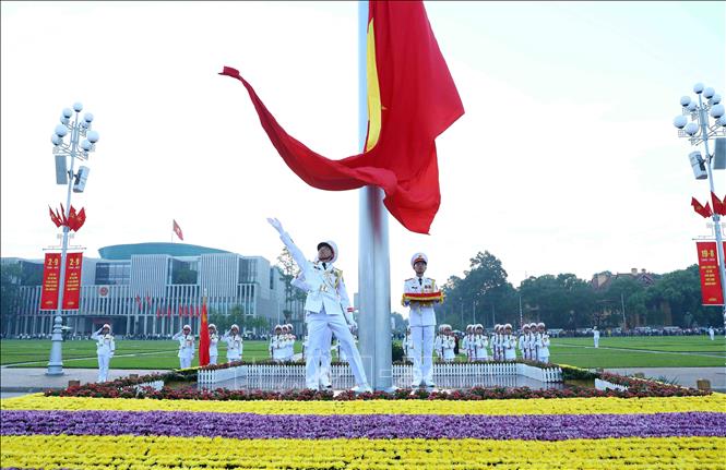 Lễ Thượng cờ trên Quảng trường Ba Đình lịch sử nhân dịp kỷ niệm 78 năm ngày Quốc khánh 2/9. Ảnh: Phạm Kiên – TTXVN