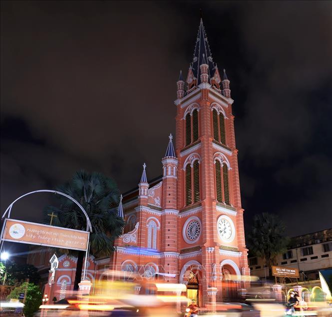 Tan Dinh church is nearly 150 years old with its one of a kind Romanesque architecture style. VNA Photo: Hồng Đạt