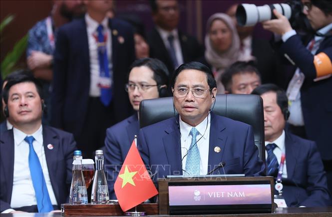 Thủ tướng Phạm Minh Chính dự Hội nghị Cấp cao Đông Á lần thứ 18. Ảnh: Dương Giang-TTXVN

