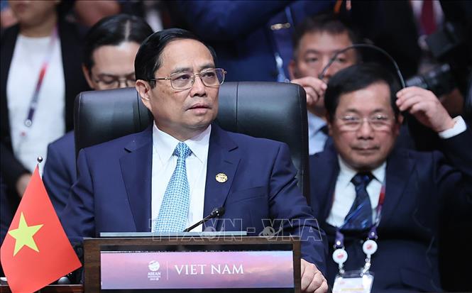 Thủ tướng Phạm Minh Chính dự Hội nghị Cấp cao Đông Á lần thứ 18. Ảnh: Dương Giang-TTXVN
