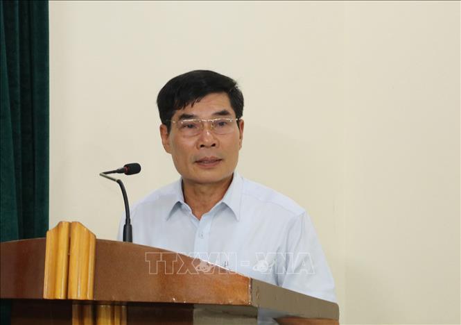 Ông Đỗ Việt Anh, Ủy viên Ban Thường vụ Tỉnh ủy, Trưởng ban Dân vận, Chủ tịch Uỷ ban MTTQ Việt Nam tỉnh Ninh Bình, phát biểu tại buổi giám sát. Ảnh: Đức Phương - TTXVN