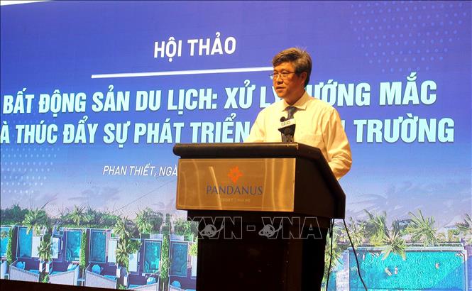 Ông Nguyễn Minh, Phó Chủ tịch UBND tỉnh Bình Thuận, phát biểu tại Hội thảo. Ảnh: Hồng Hiếu- TTXVN