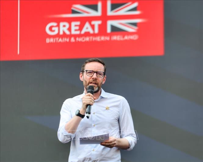 Đại sứ Vương quốc Anh tại Việt Nam Iain Frew phát biểu. Ảnh: Tuấn Đức - TTXVN