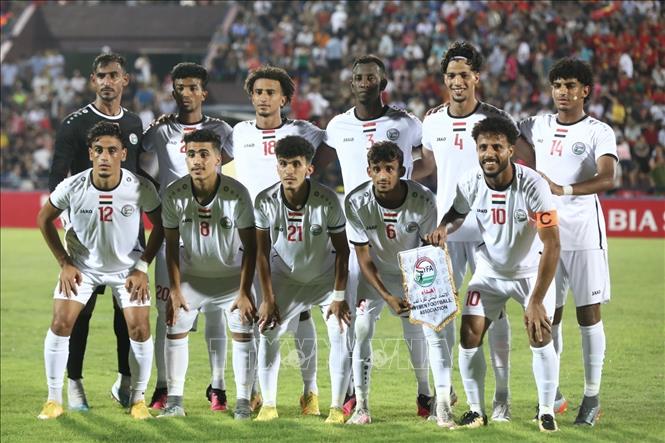Đội hình xuất phát của U23 Yemen. Ảnh: Minh Quyết - TTXVN