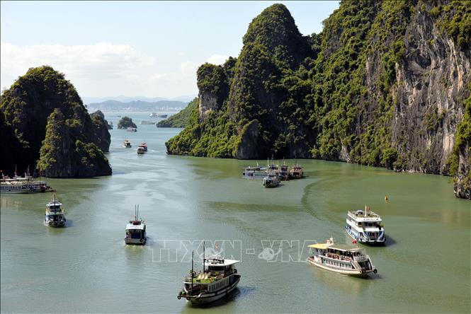 Vịnh Hạ Long được biết đến là một trong 7 kỳ quan thiên nhiên của thế giới với gần 2.000 hòn đảo lớn, nhỏ. Với vẻ đẹp kỳ vĩ, độc đáo, đây là điểm đến hấp dẫn của du khách trong và ngoài nước. Ảnh: Thanh Vân-TTXVN