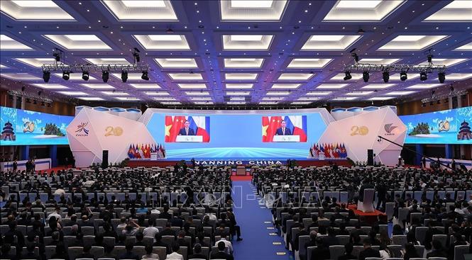 A view of the opening ceremony of the 20th CAEXPO and CABIS. VNA Photo: Dương Giang
