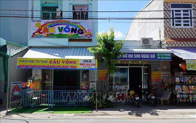 Trường Mầm non tư thục trên địa bàn thành phố Cao Lãnh (Đồng Tháp) nhận trông giữ học sinh Tiểu học ở bán trú buổi trưa. Ảnh: Nhựt An - TTXVN