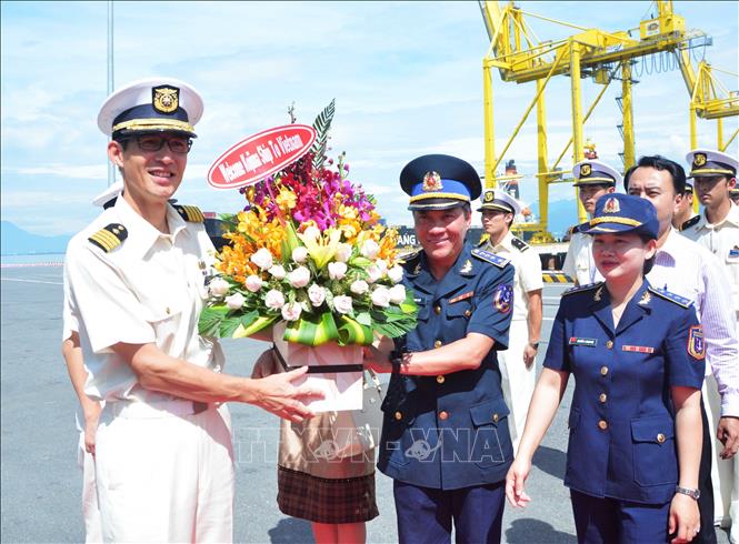 Lễ đón tàu huấn luyện của Lực lượng bảo vệ bờ biển Nhật Bản Kojima thăm hữu nghị Việt Nam (Đà Nẵng, 25/7/2019). Ảnh: Văn Dũng - TTXVN
