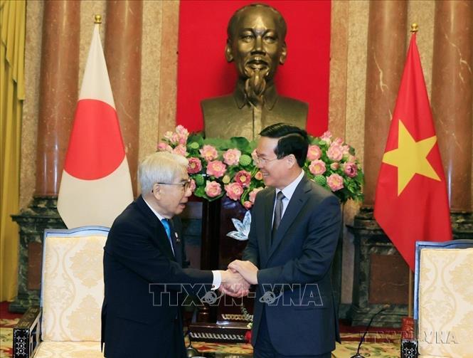 Chủ tịch nước Võ Văn Thưởng tiếp Chủ tịch Thượng viện Nhật Bản Otsuji Hidehisa thăm chính thức Việt Nam (6/9/2023). Ảnh: Thống Nhất – TTXVN
