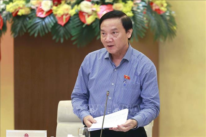 Phó Chủ tịch Quốc hội Nguyễn Khắc Định phát biểu. Ảnh: Doãn Tấn - TTXVN