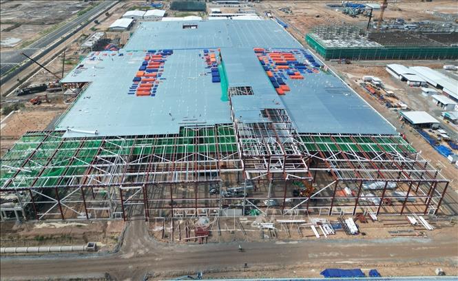 Construction of the 1.3-billion-USD LEGO factory are underway at Vietnam-Singapore Industrial Park III. Photo by courtesy/VNA