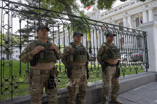 (Tư liệu) Cảnh sát Peru gác tại thủ đô Lima. Ảnh: AFP/TTXVN