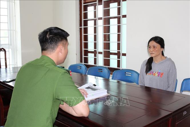 Đào Thị Mộng Thường tại Cơ quan Công an. Ảnh: TTXVN phát