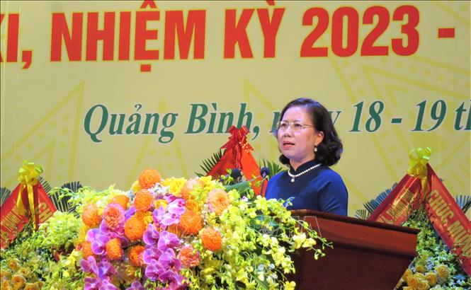 Bà Bùi Thị Thơm, Phó Chủ tịch Trung ương Hội Nông dân Việt Nam phát biểu. Ảnh: Võ Dung - TTXVN