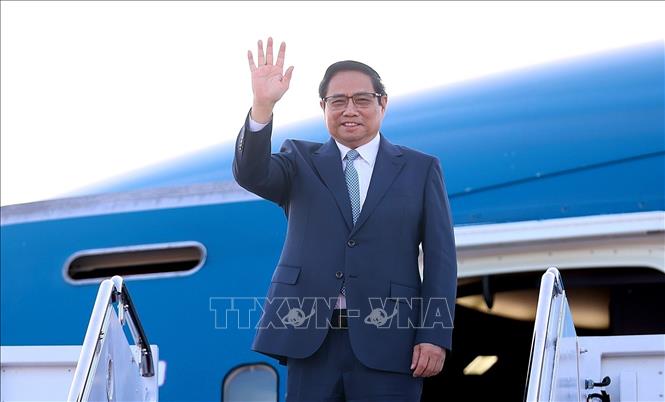 PM Pham Minh Chinh arrives in Washington D.C. VNA Photo: Dương Giang