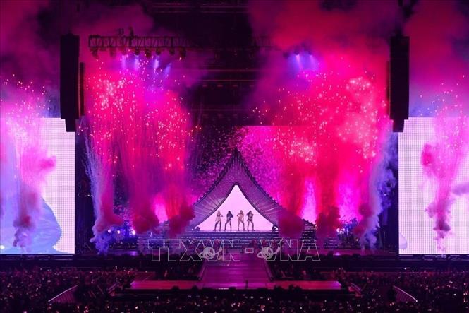 Các cô gái BlackPink biểu diễn tại Seoul, Hàn Quốc, ngày 17/9/2023. Ảnh: YONHAP/TTXVN