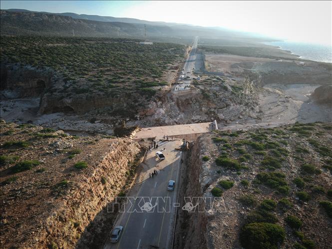 Cảnh tàn phá do thảm họa lũ lụt tại Derna, Libya, ngày 15/9/2023. Ảnh: THX/TTXVN
