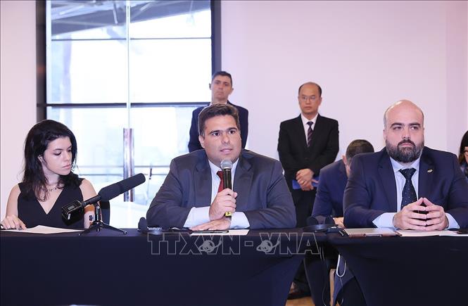 Đại diện doanh nghiệp Brazil phát biểu tại toạ đàm. Ảnh: Dương Giang-TTXVN
