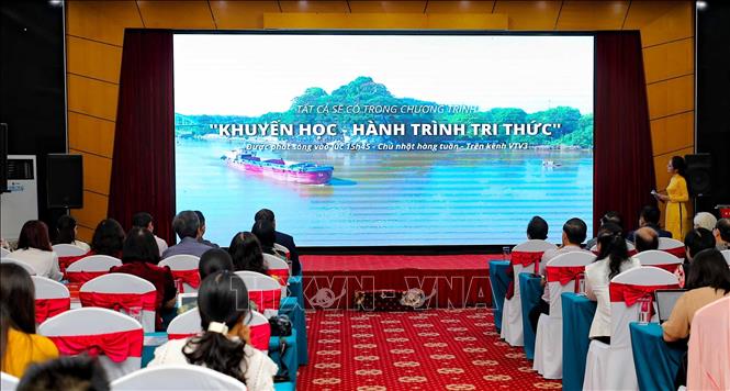 Chương trình truyền hình “Khuyến học - Hành trình tri thức” sẽ phát sóng từ ngày 01/10/2023, lúc 15h45 Chủ nhật hàng tuần trên kênh VTV1. Ảnh: Thanh Tùng - TTXVN