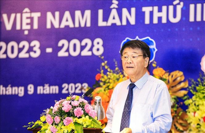 Phó Chủ tịch, Tổng Thư ký VINPA Trịnh Quang Khanh phát biểu. Ảnh: Tuấn Anh - TTXVN