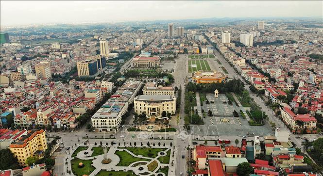 Quảng trường trung tâm thành phố Bắc Giang. Ảnh: Danh Lam - TTXVN