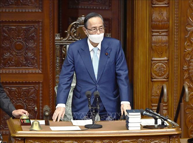 Chủ tịch Hạ viện Nhật Bản Hiroyuki Hosoda tại một phiên họp của Hạ viện ở Tokyo. Ảnh: Kyodo/TTXVN