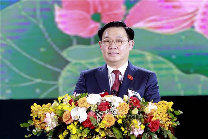 Chủ tịch Quốc hội Vương Đình Huệ phát biểu. Ảnh: Doãn Tấn - TTXVN