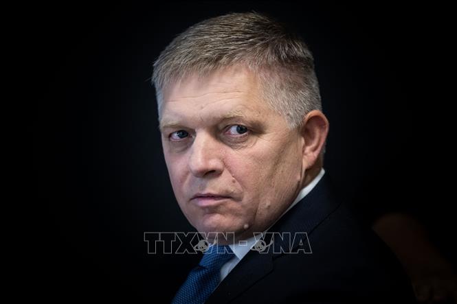Lãnh đạo đảng Dân chủ Xã hội Smer (Smer-SD), cựu Thủ tướng Slovakia Robert Fico trong cuộc tranh luận trực tiếp trên truyền hình ở Bratislava ngày 26/9/2023. Ảnh: AFP/TTXVN