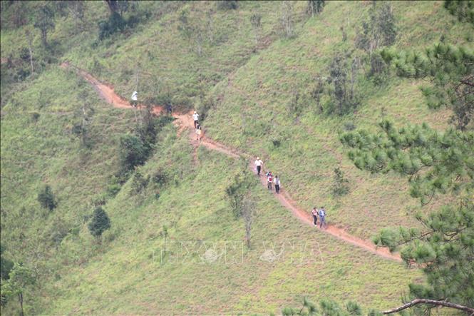 Cung đường trekking mạo hiểm tuyệt đẹp với nhiều độ khó thu hút giới trẻ khám phá. Ảnh: Nguyễn Thanh - TTXVN
