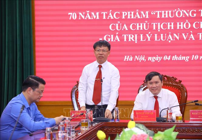 PGS,TS Đinh Ngọc Giang, Vụ trưởng Vụ Quản lý khoa học, Học viện Chính trị quốc gia Hồ Chí Minh phát biểu. Ảnh: Văn Điệp - TTXVN
