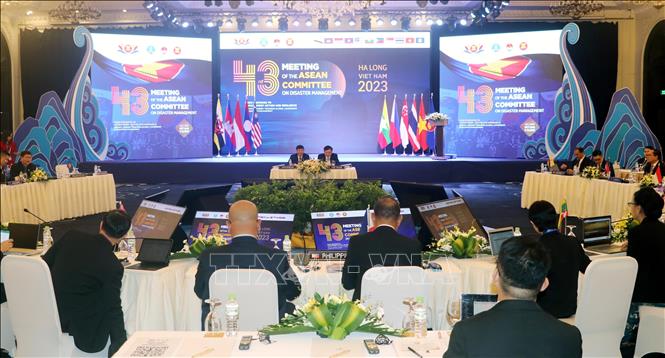 A view of the opening ceremony of the 43rd Meeting of the ASEAN Committee on Disaster Management. VNA Photo: Văn Đức