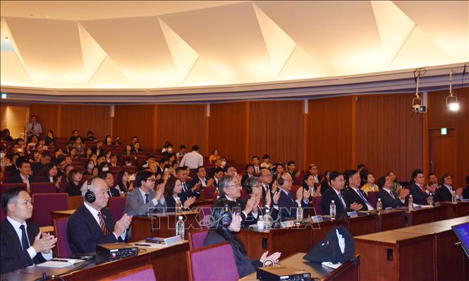 Diễn đàn quy tụ các nhà khoa học, chuyên gia hàng đầu tại các trường đại học, viện nghiên cứu và công ty Nhật Bản, doanh nhân Việt Nam khởi nghiệp tại Nhật Bản đến tham dự. Ảnh: Xuân Giao - PV TTXVN tại Nhật Bản