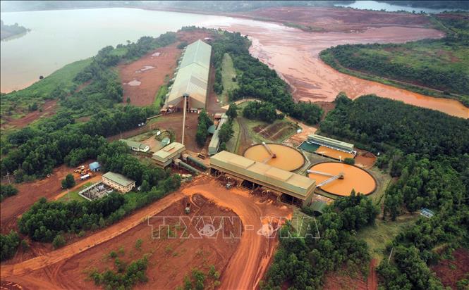 Khu vực tuyển, rửa quặng bô xít của Nhà máy Alumin Nhân Cơ. Ảnh: Hưng Thịnh - TTXVN