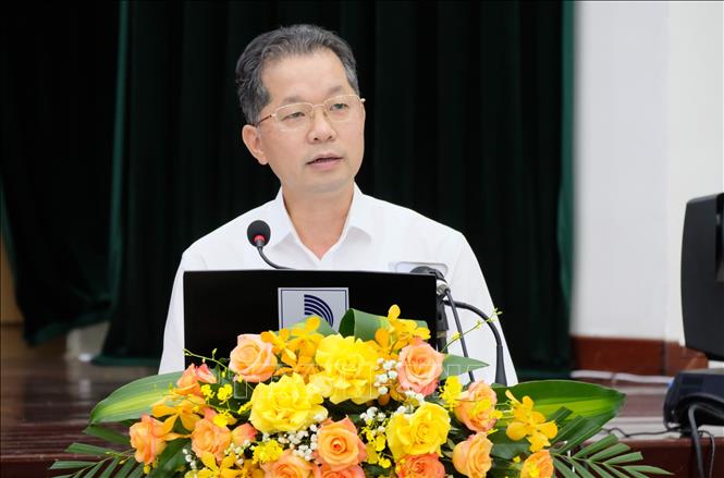 Bí thư Thành ủy Đà Nẵng Nguyễn Văn Quảng phát biểu tại Hội thảo. Ảnh: Văn Dũng - TTXVN